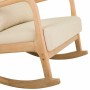 Chaise à bascule Alexandra House Living Crème Caoutchouc Coton Lin Bois 88 x 78 x 66 cm