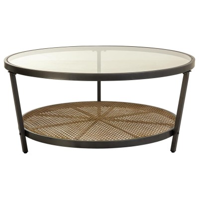 Centre Table Alexandra House Living Brown Glass Iron 91 x 41 x 91 cm