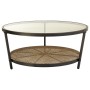 Centre Table Alexandra House Living Brown Glass Iron 91 x 41 x 91 cm