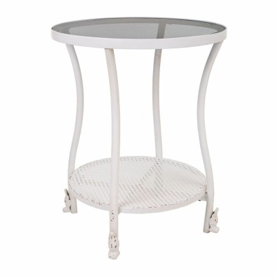 Centre Table Alexandra House Living White Glass Iron 50 x 60 x 50 cm