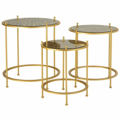 Jeu de 3 tables Alexandra House Living Or 53 x 60 x 53 cm