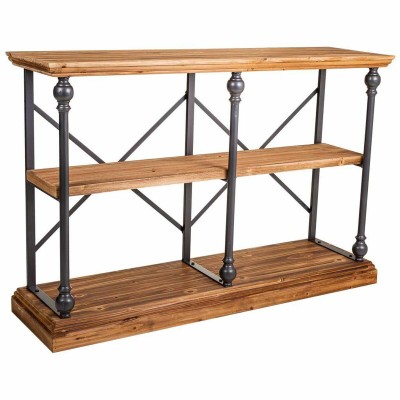 Shelve Alexandra House Living Brown Black Grey Iron Fir wood 35 x 79 x 120 cm