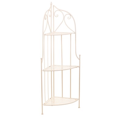 Corner Shelves Alexandra House Living White Metal Iron Ironwork 30 x 38 x 30 cm