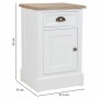 Nightstand Alexandra House Living White Brown 35 x 63 x 41 cm