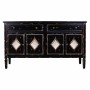 Sideboard Alexandra House Living Black Metal Glass Fir wood 38 x 80 x 140 cm