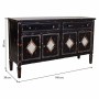 Sideboard Alexandra House Living Black Metal Glass Fir wood 38 x 80 x 140 cm