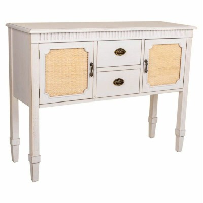 Sideboard Alexandra House Living White Rattan Fir wood 36 x 82 x 108 cm