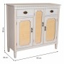 Sideboard Alexandra House Living White Rattan Fir wood 36 x 88 x 95 cm