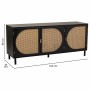 Sideboard Alexandra House Living Black Natural Rattan Paolownia wood 45 x 86 x 165 cm