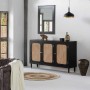 Buffet Alexandra House Living Noir Bois de pin Bois MDF 38 x 91 x 152 cm