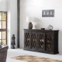 Buffet Alexandra House Living Noir verre Bois de manguier 40 x 100 x 170 cm