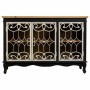 Sideboard Alexandra House Living Black Glass Fir wood MDF Wood 36 x 80 x 120 cm