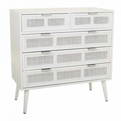 Chest of drawers Alexandra House Living White Bamboo MDF Wood 39 x 81 x 80 cm