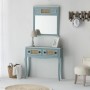 Wall mirror Alexandra House Living Blue Glass Rattan Fir wood 3 x 76 x 70 cm