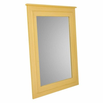 Wall mirror Alexandra House Living Yellow Glass Fir wood 3 x 90 x 70 cm