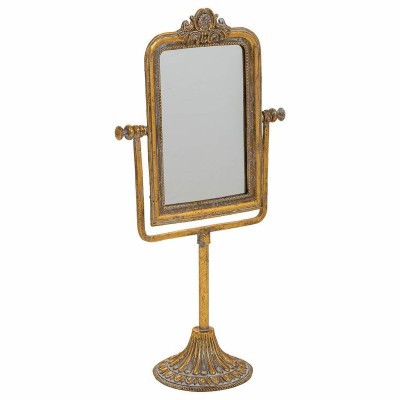 Mirror with Mounting Bracket Alexandra House Living Gold Resin 9 x 35 x 18 cm