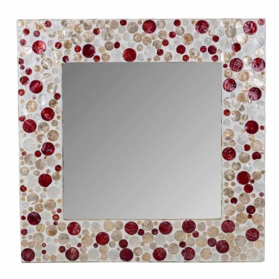 Miroir mural Alexandra House Living Marron Rouge Beige Bois MDF 52 x 2 x 52 cm