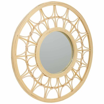 Wall mirror Alexandra House Living Natural Bamboo Rattan 56 x 2 x 56 cm