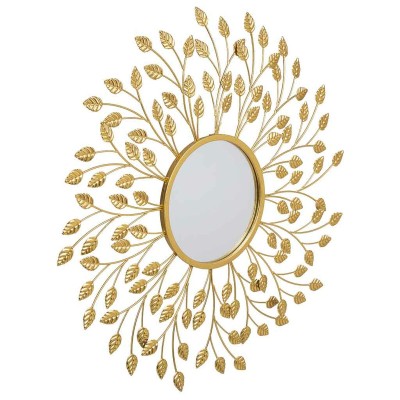 Wall mirror Alexandra House Living Gold Metal Iron Mirror 2 x 79 x 79 cm