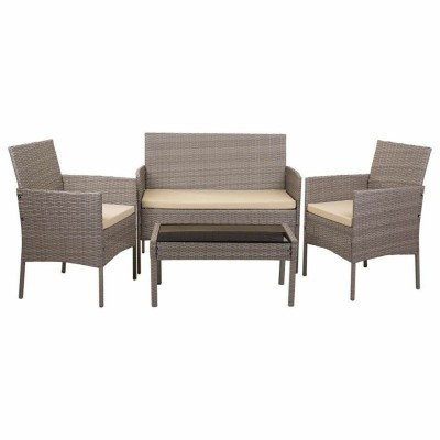 Ensemble Table avec 2 Sièges Alexandra House Living Gris 4 Pièces