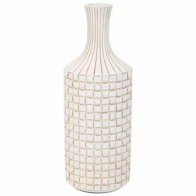 Vase Alexandra House Living White Polyresin 14 x 39 x 14 cm