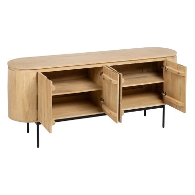 Sideboard MONTMARTRE Black Natural Wood Iron wood and metal Mango wood 170 x 40 x 75 cm