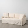 Sofabed 200 x 94 x 86 cm Synthetic Fabric Cream