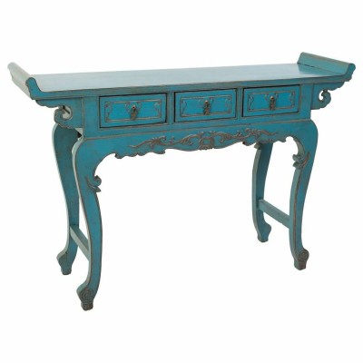 Meuble d'Entrée avec Tiroirs Alexandra House Living Bleu Bois 37 x 78 x 132 cm