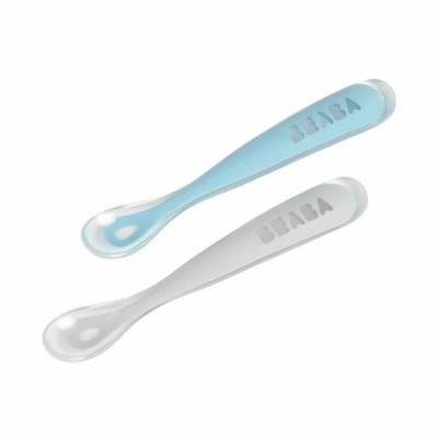 Cuillère pour bébé Béaba Gris Silicone 2 Pièces