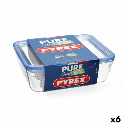 Hermetic Lunch Box Pyrex Pure Glass Transparent Glass (800 ml) (6 Units)