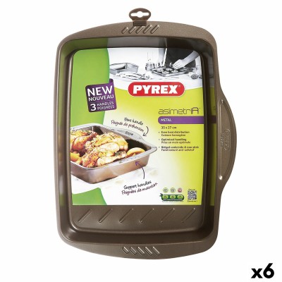 Moule rectangulaire Pyrex Asimetria Noir Métal 35 x 27 cm Rectangulaire (6 Unités)