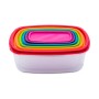 Set of 6 lunch boxes 5five Simply Smart polypropylene 300 ml 225 ml 175 ml 12,5 ml 0,3 g 245 ml Multicolour Rectangular