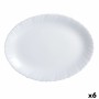 Serving Platter Luminarc Feston Oval White Glass (Ø 33 cm) (6 Units)