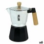 Cafetière Italienne Quttin 12 Tasses Bois Aluminium (6 Unités)