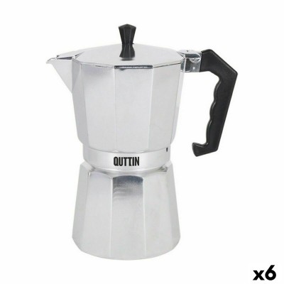 Cafetière Italienne Quttin 12 Tasses Aluminium (6 Unités)