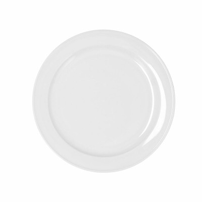 Flat plate Bidasoa Glacial Ceramic White (24 cm) (Pack 6x)