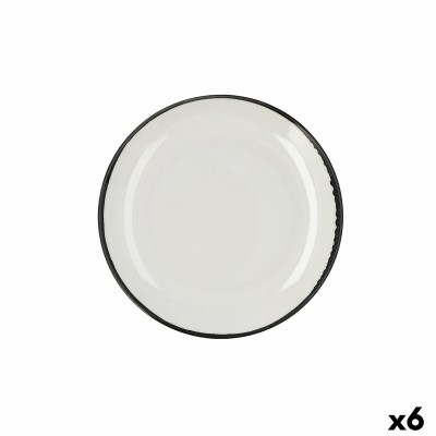 Flat Plate Ariane Vital Filo White Ceramic Ø 27 cm (6 Units)