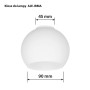 Lamp Shade Activejet Irma White Glass 13 x 10 x 9,5 cm