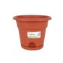 Flower Pot with Dish Dem Greentime Brown ø 22 x 18 cm (12 Units)