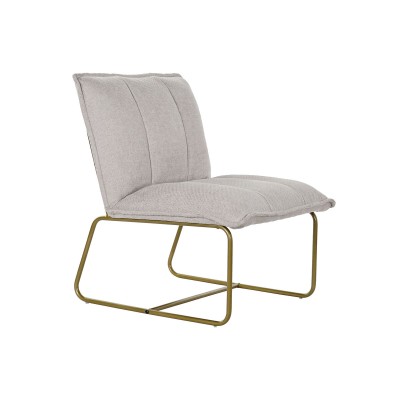 Fauteuil DKD Home Decor Beige Doré Métal Polyester (66 x 71 x 77 cm)