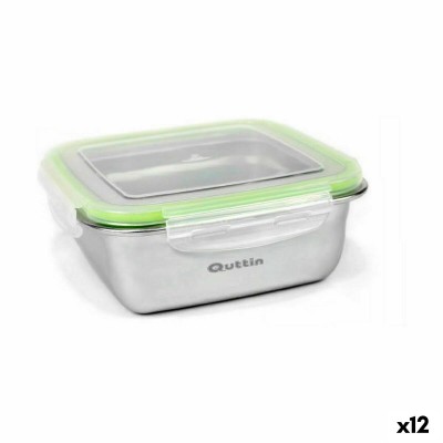 Boîte à lunch hermétique Quttin Carré Acier inoxydable 400 ml 12 x 12 x 6 cm (12 Unités)