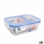 Hermetic Lunch Box Quttin 2 Compartments Rectangular 1 L (6 Units)