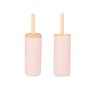 Toilet Brush Pink Wood Resin 10,2 x 38 x 10,2 cm (4 Units)