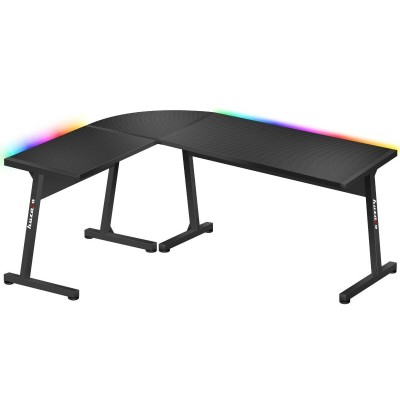 Desk Gaming Huzaro HZ-Hero 6.0 Black RGB Black Steel Carbon fibre 147 x 74 x 112 cm