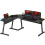 Bureau Gaming Huzaro HZ-Hero 6.0 Black RGB Noir Acier Fibre de Carbone 147 x 74 x 112 cm