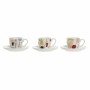 Ensemble de tasses à café DKD Home Decor Abstrait 80 ml Blanc Multicouleur