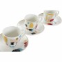 Ensemble de tasses à café DKD Home Decor Abstrait 80 ml Blanc Multicouleur