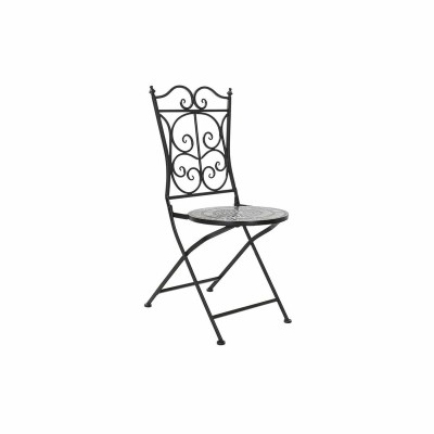 Garden chair DKD Home Decor Black Ceramic Multicolour Ironwork (39 x 50 x 93 cm)