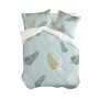 Housse de Couette HappyFriday Blanc Foliage mint  Multicouleur 180 x 220 cm