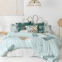 Housse de Couette HappyFriday Blanc Foliage mint  Multicouleur 180 x 220 cm